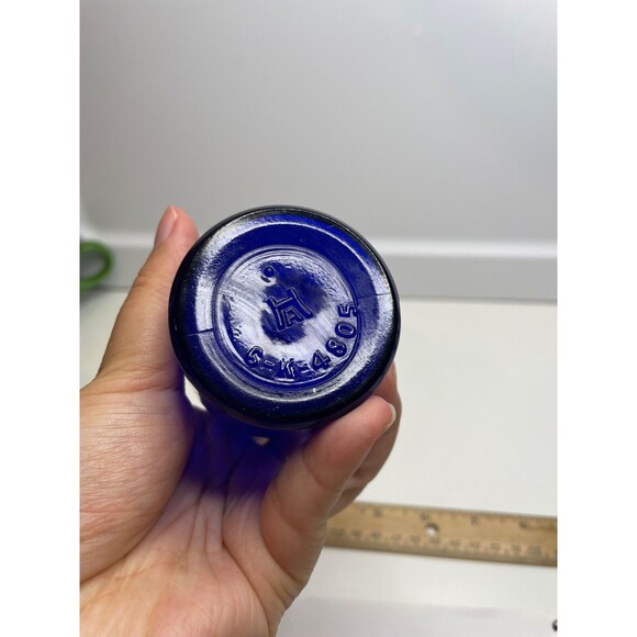 (as is) one Art Deco Ziggurat Hazel Atlas Skyscraper Blue Glass Shaker Cocktail - Picture 7 of 7